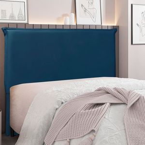 Cabeceira Queen 160cm Veludo Veneza Spezzia Azul Marinho