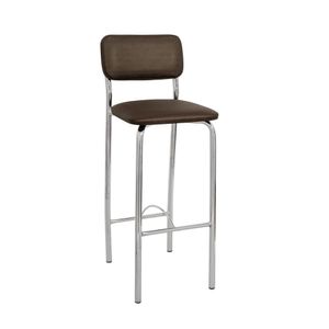 Banqueta B360 Compoarte Cromado/marrom Metalizado