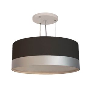 Luminária De Teto Pendente Preto/Faixa Prata