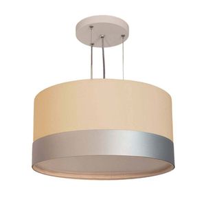Luminária De Teto Pendente Cru/Faixa Prata