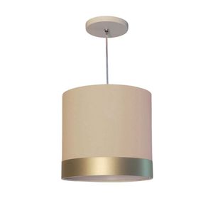 Luminária De Teto Pendente Cáqui/Faixa Bronze