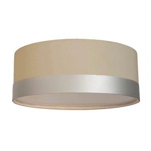 Luminária De Teto Plafon De Sobrepor Cáqui/Faixa Prata