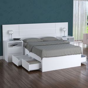 Cama De Casal Turca Com 4 Gavetas 2224 Foscarini Branco
