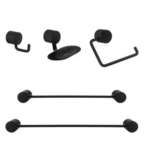 Kit De Acessórios Para Banheiro 5 Peças Serenity Sr11001 Ducon Metais Preto Fosco