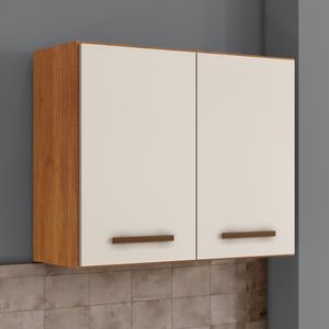 Armario Aéreo De Cozinha 2 Portas Valencia Kaiki Móveis Nature/off White