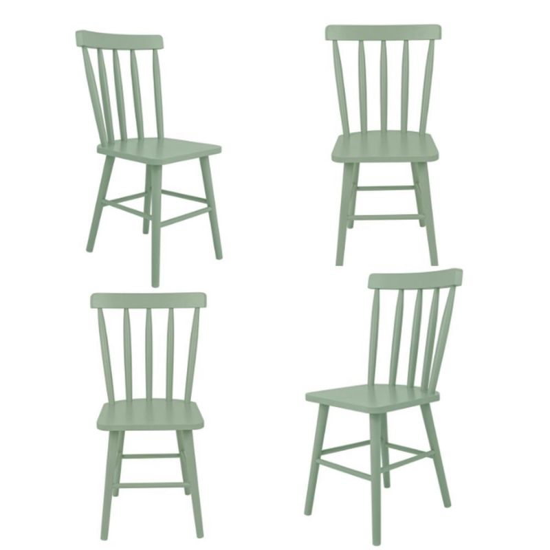 Conjunto Sala de Jantar e Cozinha Com 4 Cadeiras Madeira Maciça Verde