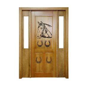 Portal Madeira Maciça Vitrô Duplo Cavalo Entalhada Completa 153x213x18cm Cedro Rosa Madeira