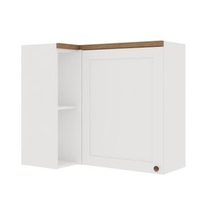 Armário Aéreo De Canto 1 Porta 100% Mdf Iluminata Genialflex Branco Fosco