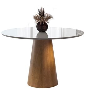 Mesa Para Sala De Jantar Jasper 110cm Tradição Móveis Naturalíssimo/branco