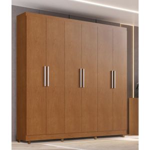 Guarda Roupa Casal 237x233cm 6 Portas 3 Gavetas Mônaco Edez Carvalho Vermontt
