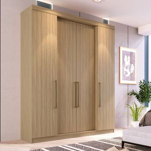 Guarda Roupa Casal 220x180cm 4 Gavetas 4 Portas Berlim Edez Cedro