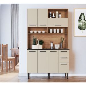 Armário Para Cozinha 7 Portas 2 Gavetas Irm Freijó/off White