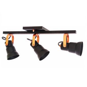 Spot Redondo Sobrepor Trilho Direcionável 3 Lâmpadas 2713/.003 Emalustres Preto/cobre