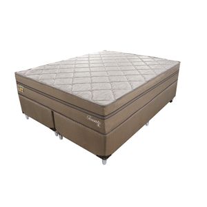 Cama Box Queen 158x198x58cm Molas Ensacadas Toronto Montreal Dourado Bege