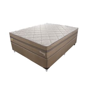 Cama Box Casal 138x188x58cm Colchão Molas Ensacadas Toronto Montreal Dourado Bege