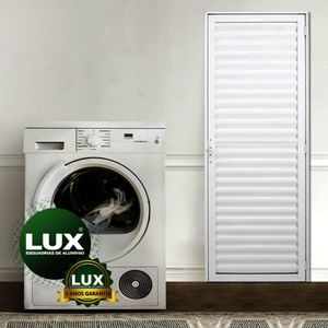 Porta Palheta 210x90 Cm Abertura Lado Esquerda Linha Plus Lux Esquadrias Branco