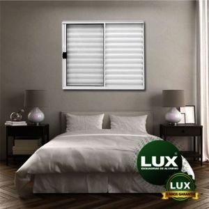 Janela Veneziana Abertura Esquerda 3 Folhas 120x120cm Sem Grade Plus Lux Esquadrias Branco