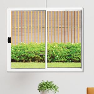 Janela De Correr Abertura Esquerda 2 Folhas 100x100cm Com Grade Linha Plus Lux Esquadrias Branco