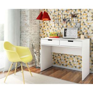 Escrivaninha 103Cm 2 Gavetas New Olivar Branco