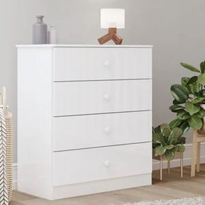 Cômoda Infantil 4 Gavetas Sonho Encantado Espresso Móveis Branco