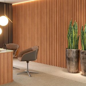 Painel Ripado 183X134Cm Nature Pradel Móveis Freijó/Madeirado