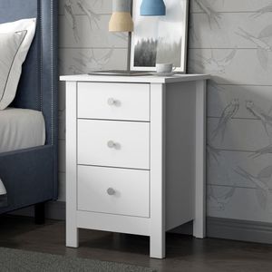 Mesa De Cabeceira 3 Gavetas Dm-113 Ditália Móveis Branco
