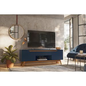 Rack Para Tv Até 55 Polegadas 57X162Cm Retro Tóquio Olivar Azul
