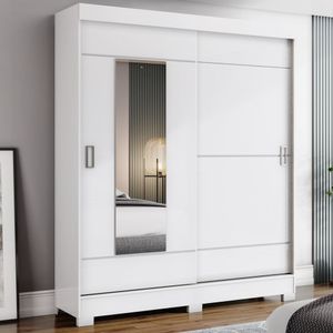 Guarda Roupa Solteiro 2 Portas 2 Gavetas Amsterdã Briz Branco/rosa Chá