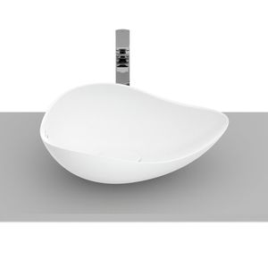 Cuba De Apoio Oval 54X37,5Cm Ruy Ohtake Roca Blanco Mate
