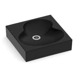 Cuba De Apoio 41X41Cm Ruy Ohtake Roca Matte Black