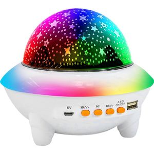 Luminária Abajur Projetor Estrelas Led Rgb Colorida Com Musica Decorlaser Rgbw