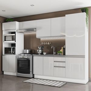Cozinha Acordes Glamy Branco 100% MDF 11 Portas Madesa