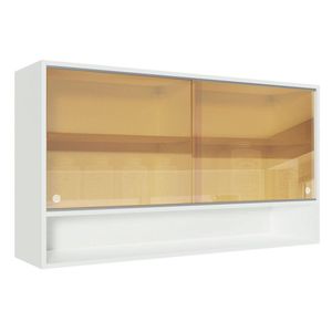 Aéreo Glamy 2 Portas de Correr Vidro e 1 Nicho Branco Madesa