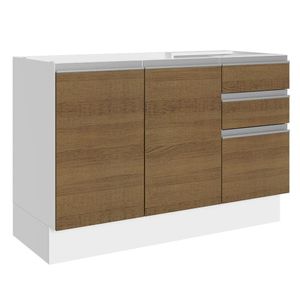 Balcão de Pia Acordes Glamy 120cm MDF 3 Portas Rustic Madesa