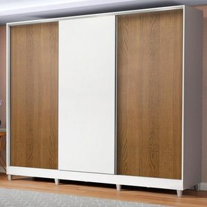 Guarda Roupa Infantil MDF Logan 3 Portas Branco Madesa