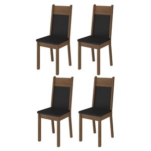 Kit 4 Cadeiras Rustic Preto Madesa