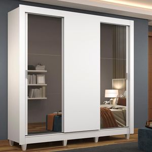 Guarda-roupa Casal Mônaco Branco 3 Portas de Correr Madesa