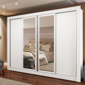 Guarda-roupa Casal 4 Portas de Correr com Espelhos Madesa