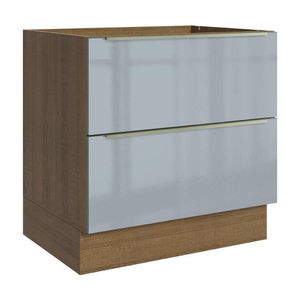 Balcão Madesa Lux 80 Cm 2 Gavetas Rustic/cinza
