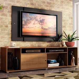 Rack Cancun e Painel para Tv até 58" Rustic/preto Madesa