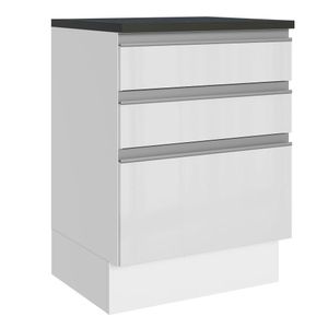 Balcão Madesa Acordes 100% Mdf 60 Cm 3 Gavetas Frentes