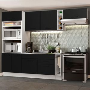 Cozinha Completa Madesa Agata Armário Balcão s/ Tampo Branco