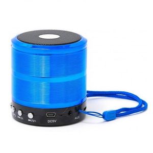 Mini Caixa De Som Speaker Com Bluetooth Usb Ws-887 Azul