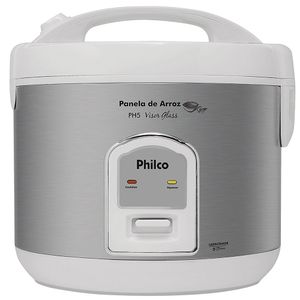 Panela Arroz Elétrica Visor Glass BR/Prata Philco 127V PH5