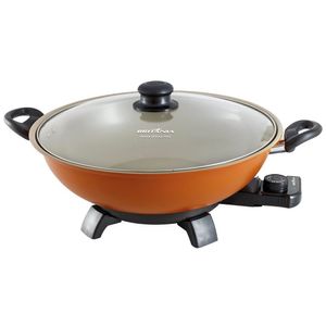 Panela Elétrica Wok Laranja 1250W Britânia 220V BPE01LR