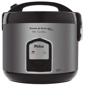 Panela de Arroz Visor Glass Preto/Prata Philco 220V PH5