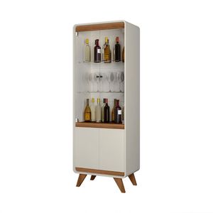 Cristaleira Decorativa Mdf Nature/offwhite