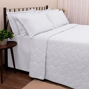 Kit Cobre Leito Buettner Liso Casal Sonata Branco