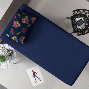 Kit De Cama Solteiro Misto 2Pçs Spider Adventure Marinho