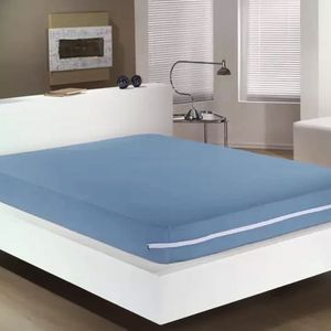 Capa P/ Colchão Buettner Solteiro Malha C/ Zíper Azul Jeans